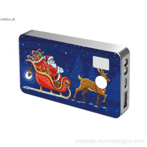 Novelty Christmas Gift Portable Phone Charger 4000mAh with Torch